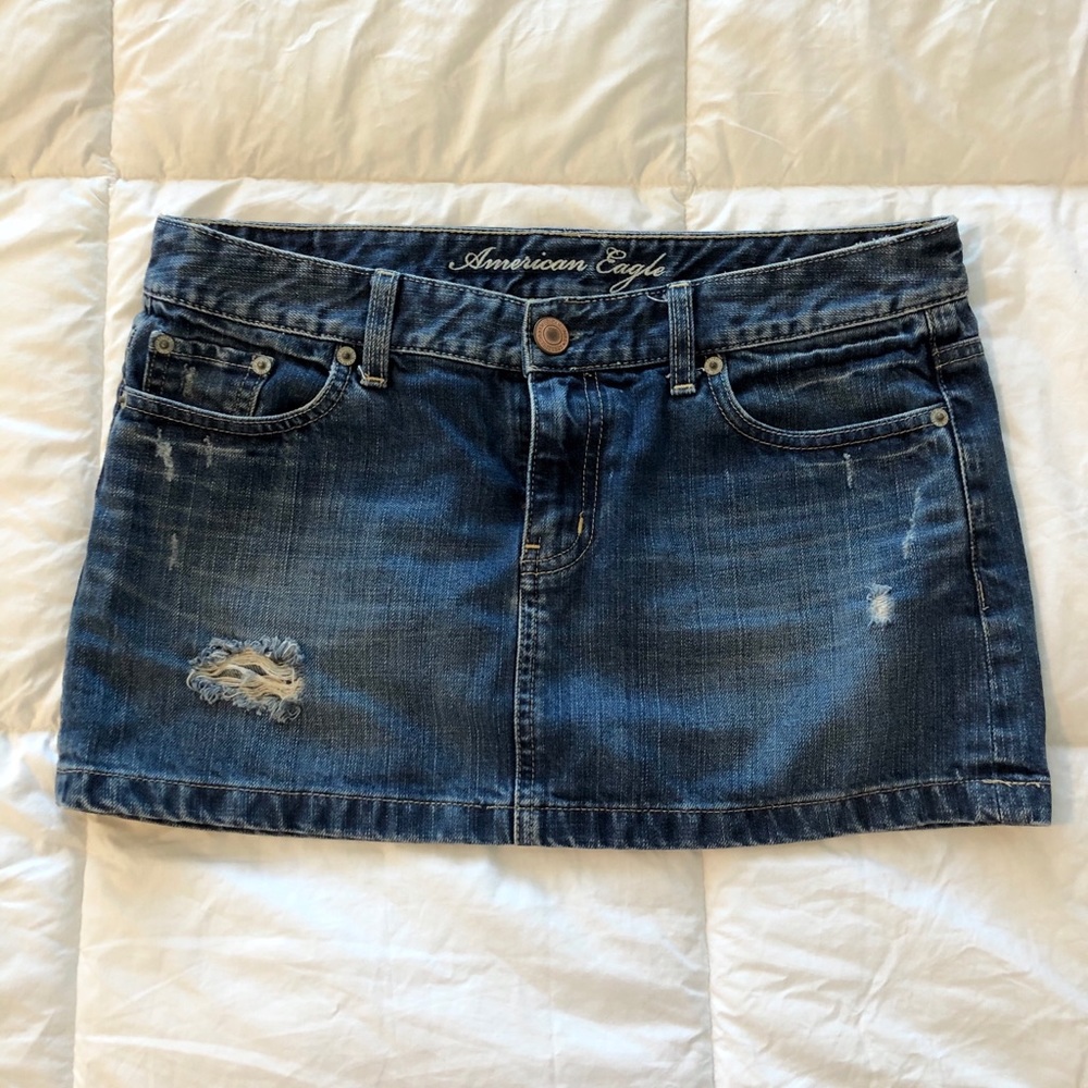 american eagle denim skirt